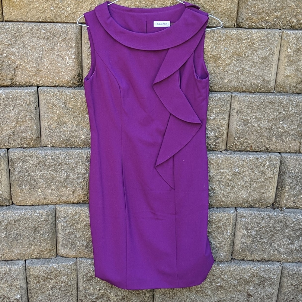 Purple Calvin Klein work dress
